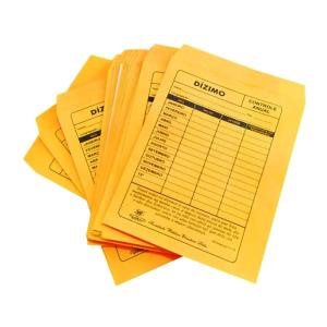 Envelope Dizimo Anual Kraft Ouro 75gms. 11x17cm 1x1 Cor   